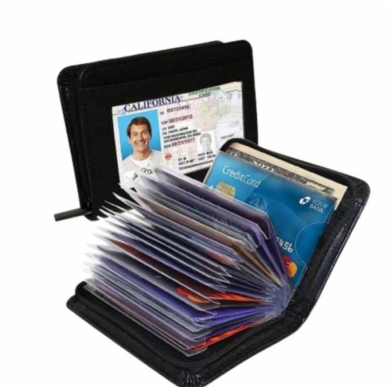 Dompet Kartu ATM Credit Card 18slot Lock Wallet Ada Slot Uang