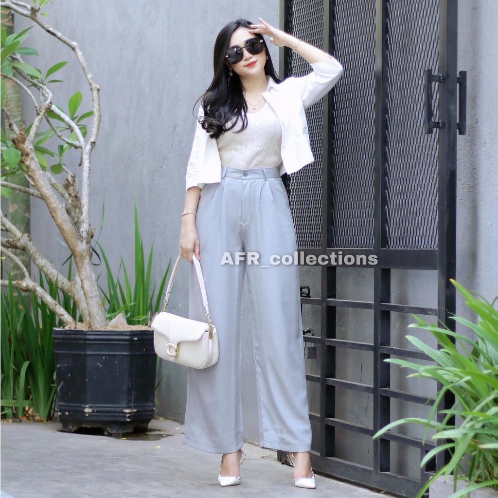 Loose Pants Trousers Wanita - Celana Kulot Wanita - Celana Anti Kusut - Celana Kantor Formal // Formal