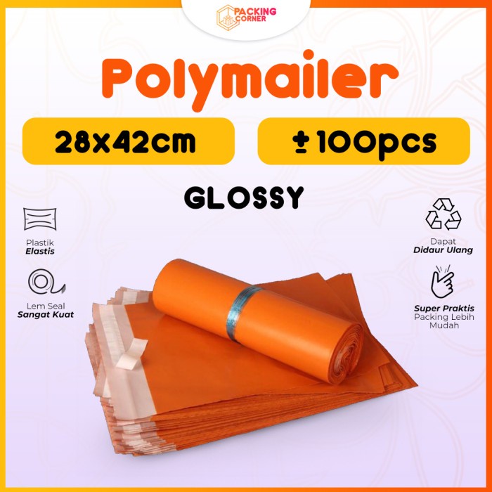 

Promo Bulan Ini Plastik Packing Polymailer Warna Orange 28X42 Isi 100 Pcs Tebal Gloosy Bergaransi
