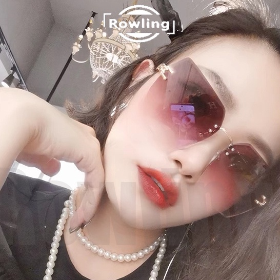 Rowling(ka-190)Kacamata  Hitam Terbaru Wanita No Frame Titanium  Style Kacamata Fashion Murah/Kacamata Sunglasses Import Wanita Kacamata Fashion