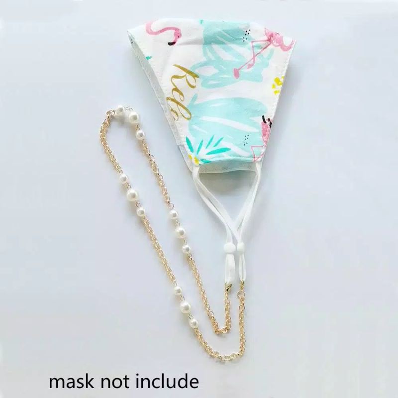 Mask lanyard kalung rantai masker mutiara anti slip/ hilang