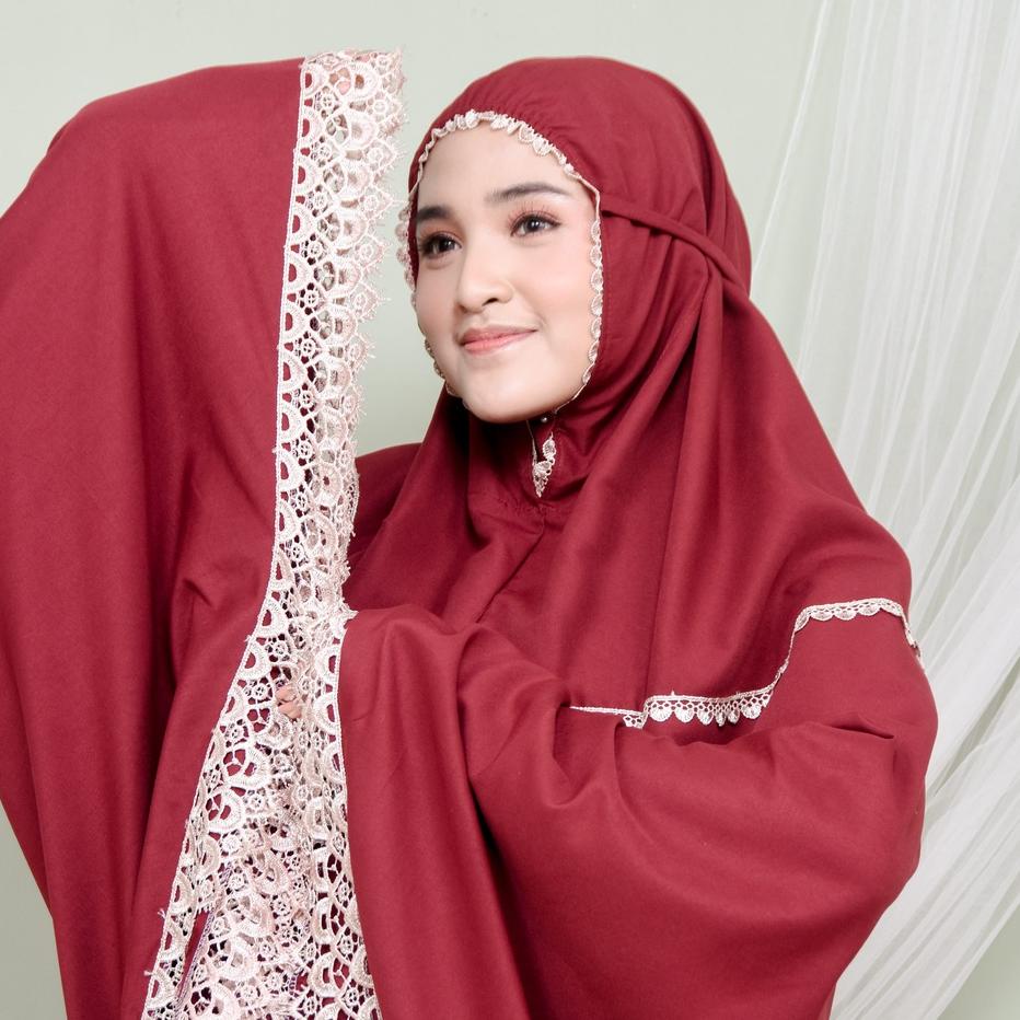 BIG DEALS Mukena Dewasa Katun Polos Renda Syifa Series 5.5 sale/SHOPEE MALL/【SHOPEE MALL】/Original/(