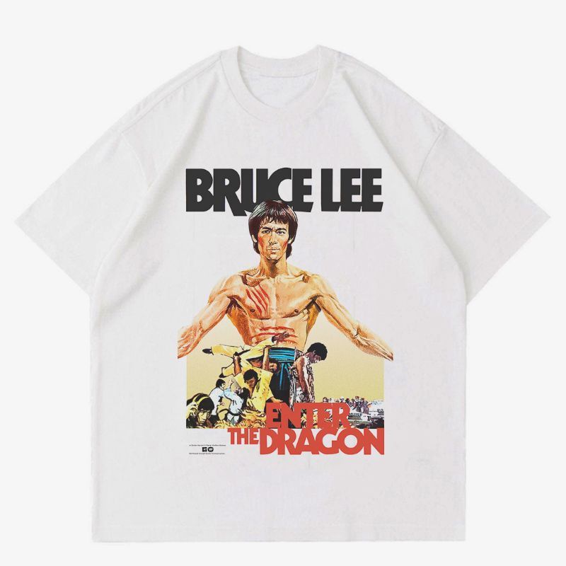 T-shirt | Oversize | KAOS VINTAGE BRUCE LEE "ENTER THE DRAGON" | T-SHIRT FILM VINTAGE KUNG FU | BAJU