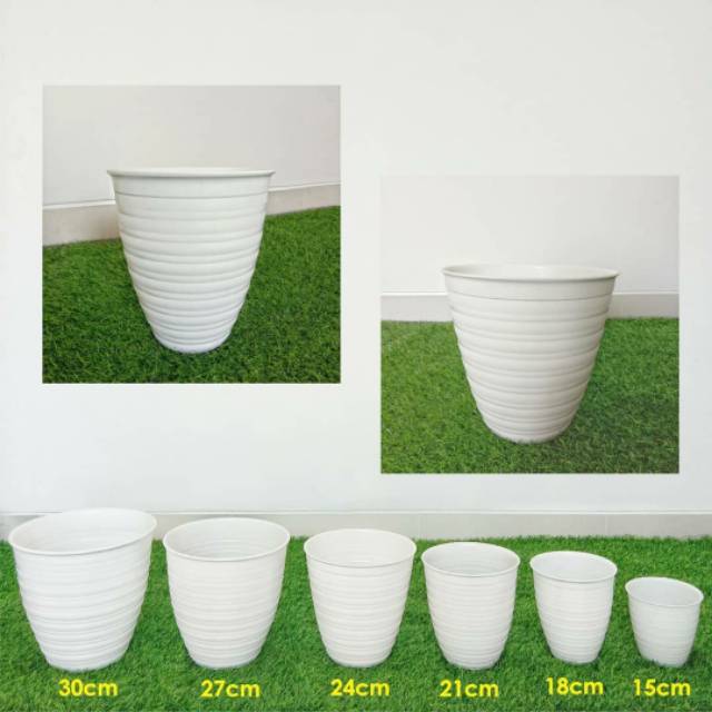 art POT motif TAWON  25cm putih/ pot tanaman pot pirus putih pot tawon pirus putih vaa tawon pot bun