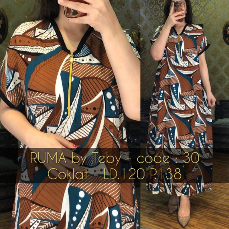 DASTER ARAB TEBY RUMA SERIES RAYON VISCOSE BIG SIZE BY TEBY ORI-COKLAT 030