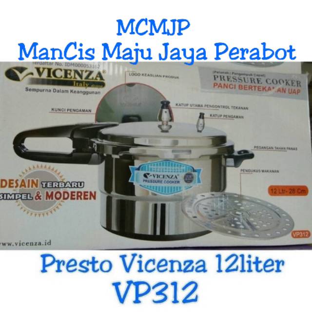 Panci presto 12 Liter Vicenza - 28 CM VP312