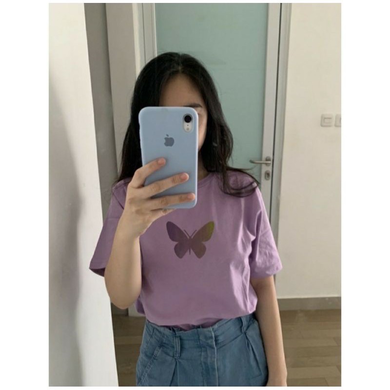 Sevins - Kaos lilac butterfly/kaos lilac ungu wanita/tshirt wanita