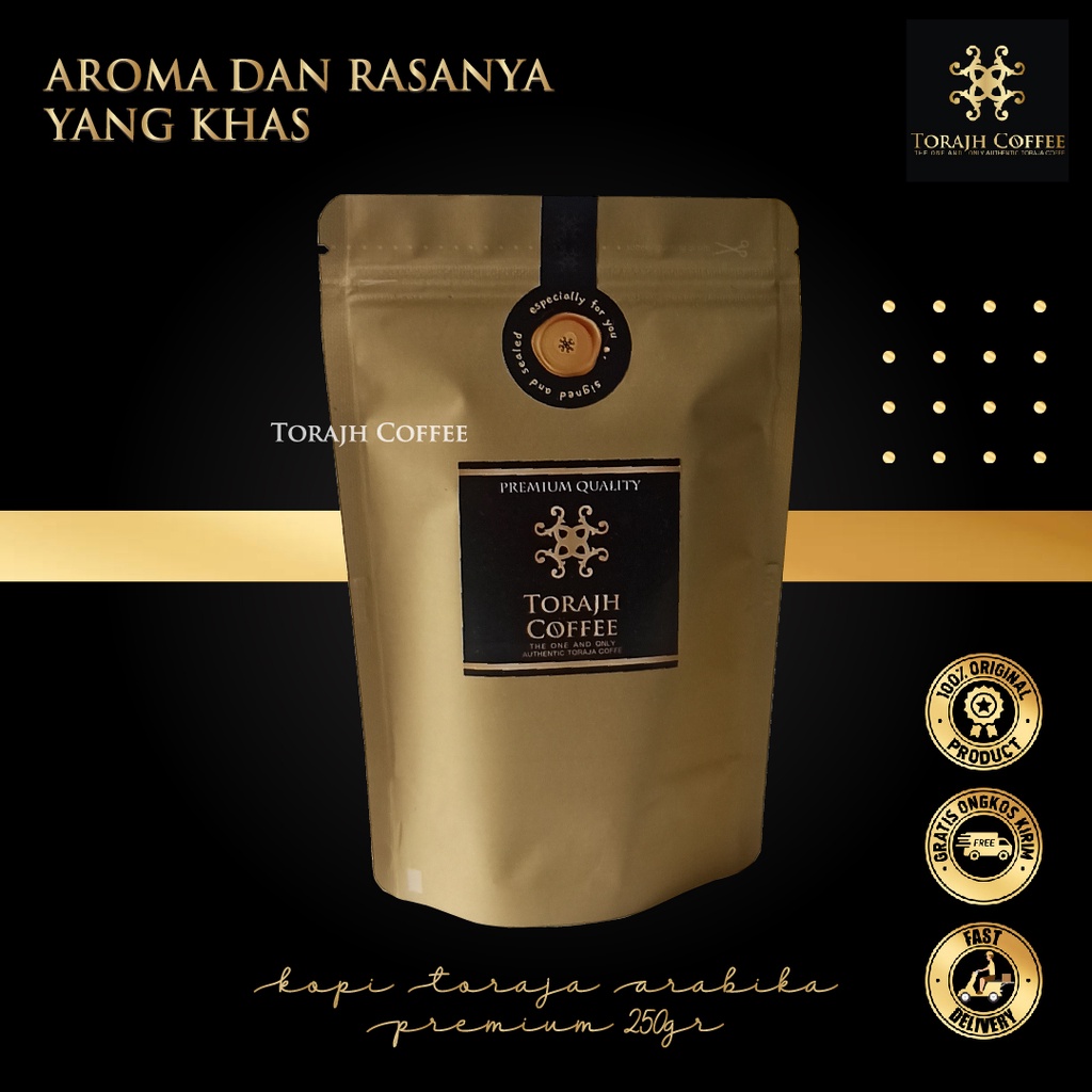 

Kopi Toraja Arabica Minuman Rempah Asli Berkualitas Premium 100% Original 250gr By Torajh Coffee