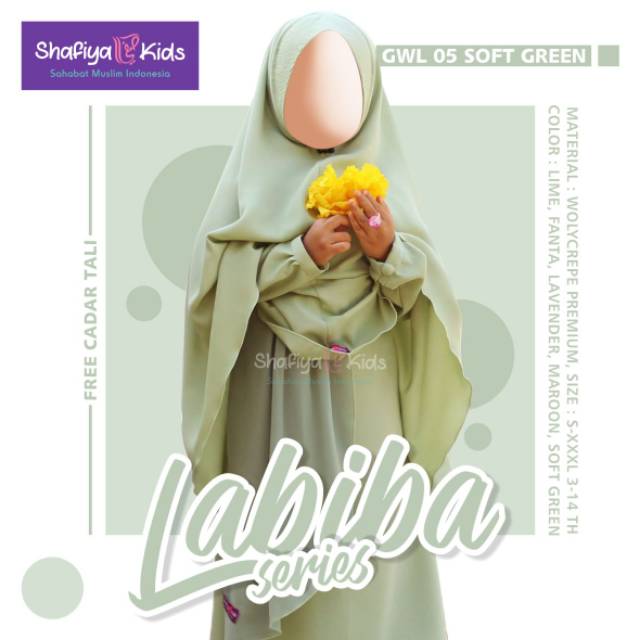 Gamis Wolycrepe labiba, gamis syari anak