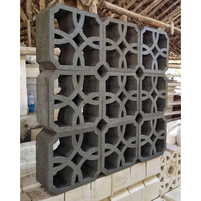 Rister loster rumah minimalis beton abu abu motif religi