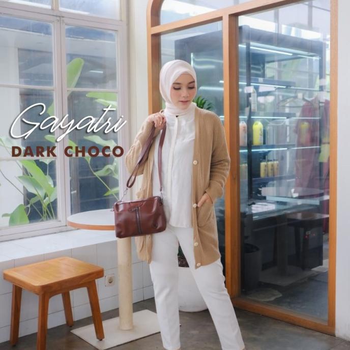 Tas Selempang Wanita Gayatri by Moonzaya Brand Original Lokal Premium - Dark Choco