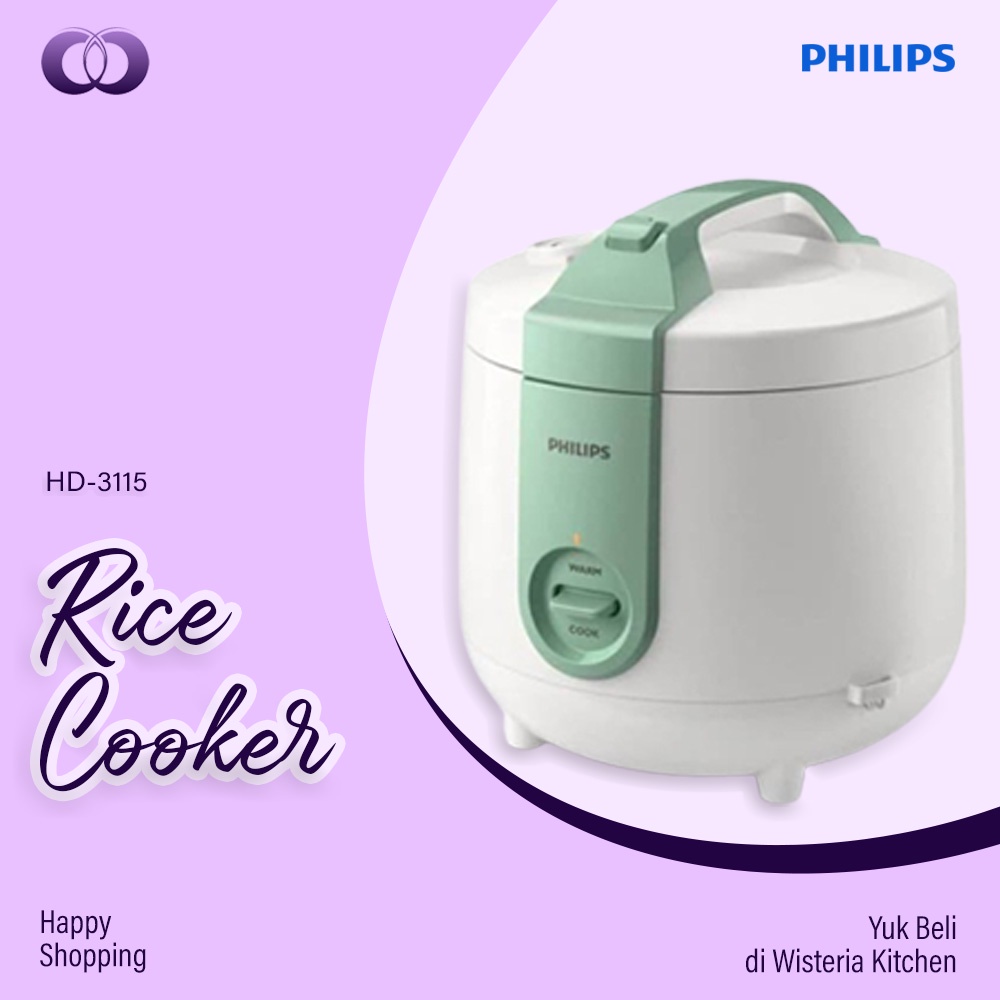 PHILIPS Rice Cooker 1,8 Liter HD3115 - Penanak Nasi Keramik