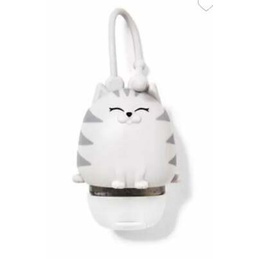 Striped Grey Cat Pocketbac Holder Bath &amp; Body Works Kucing Abu Lucu