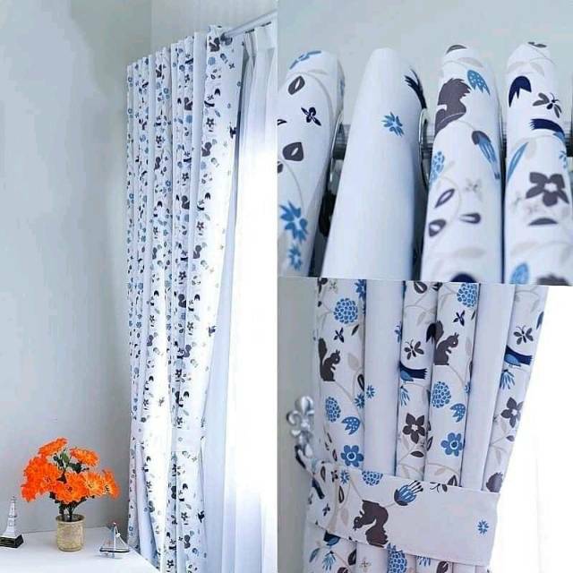 TERLARISSS GORDEN BLACKOUT MOTIF BURUNG WARNA BIRU