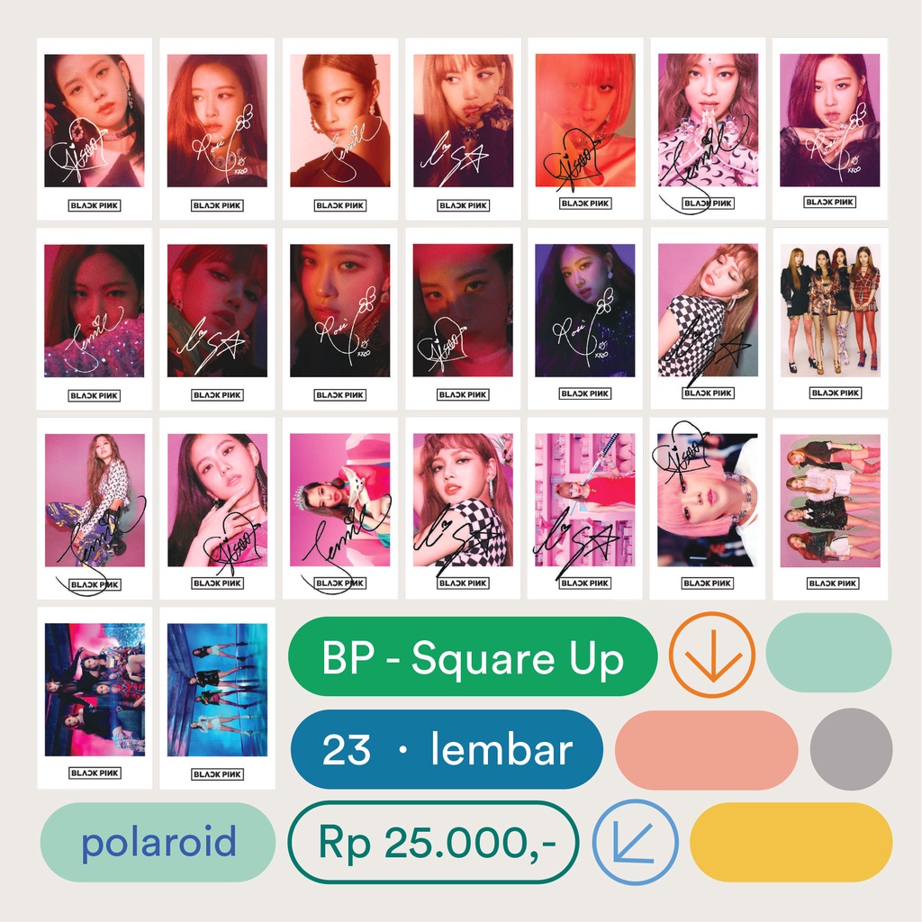Polaroid BLACKPINK - Square Up (Bertanda Tangan)