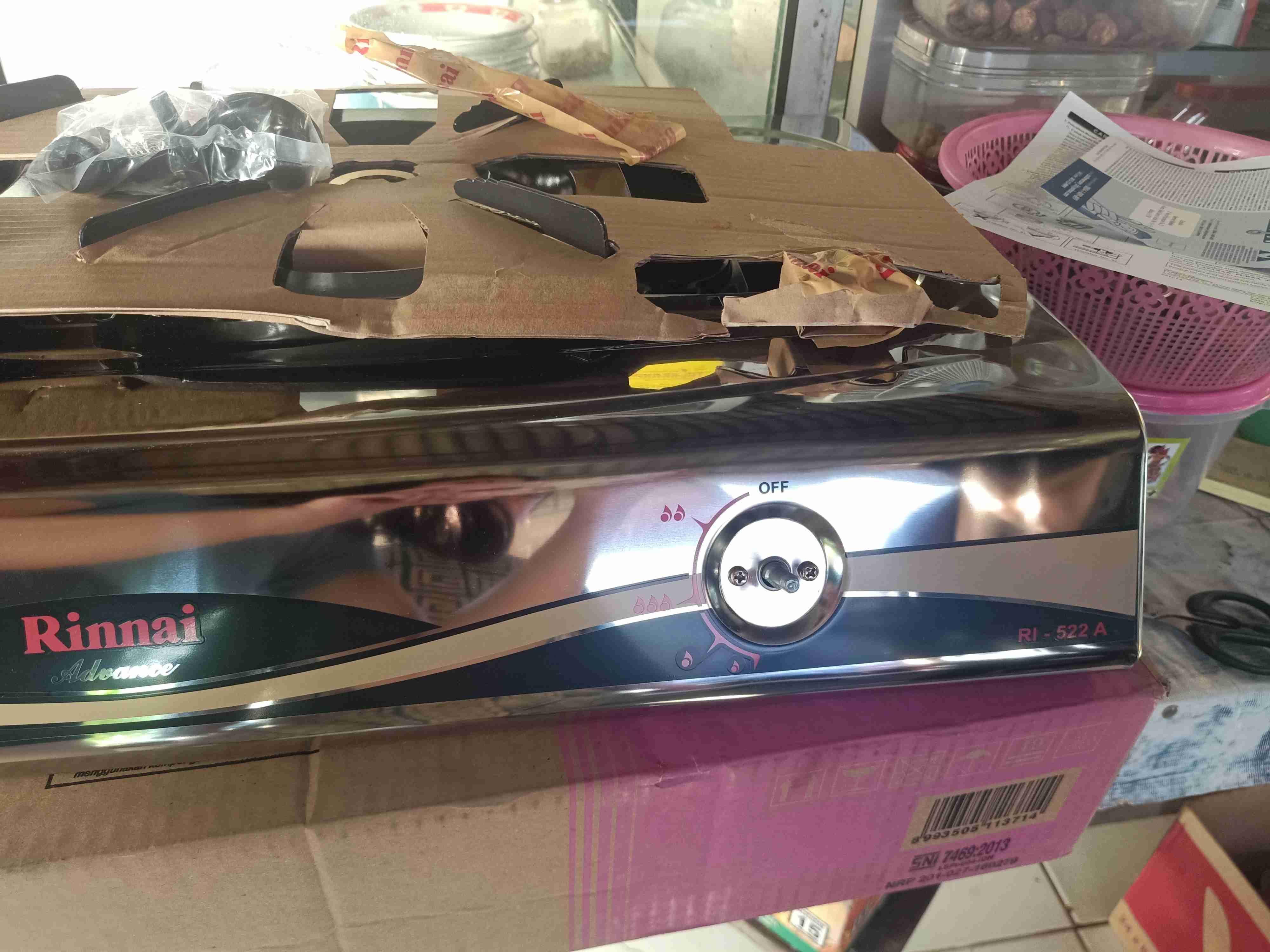 Rinnai Kompor Gas 2 Tungku Ri 522a - 522 A - Ri522a Ada Api Lilin Kecil Sni Original