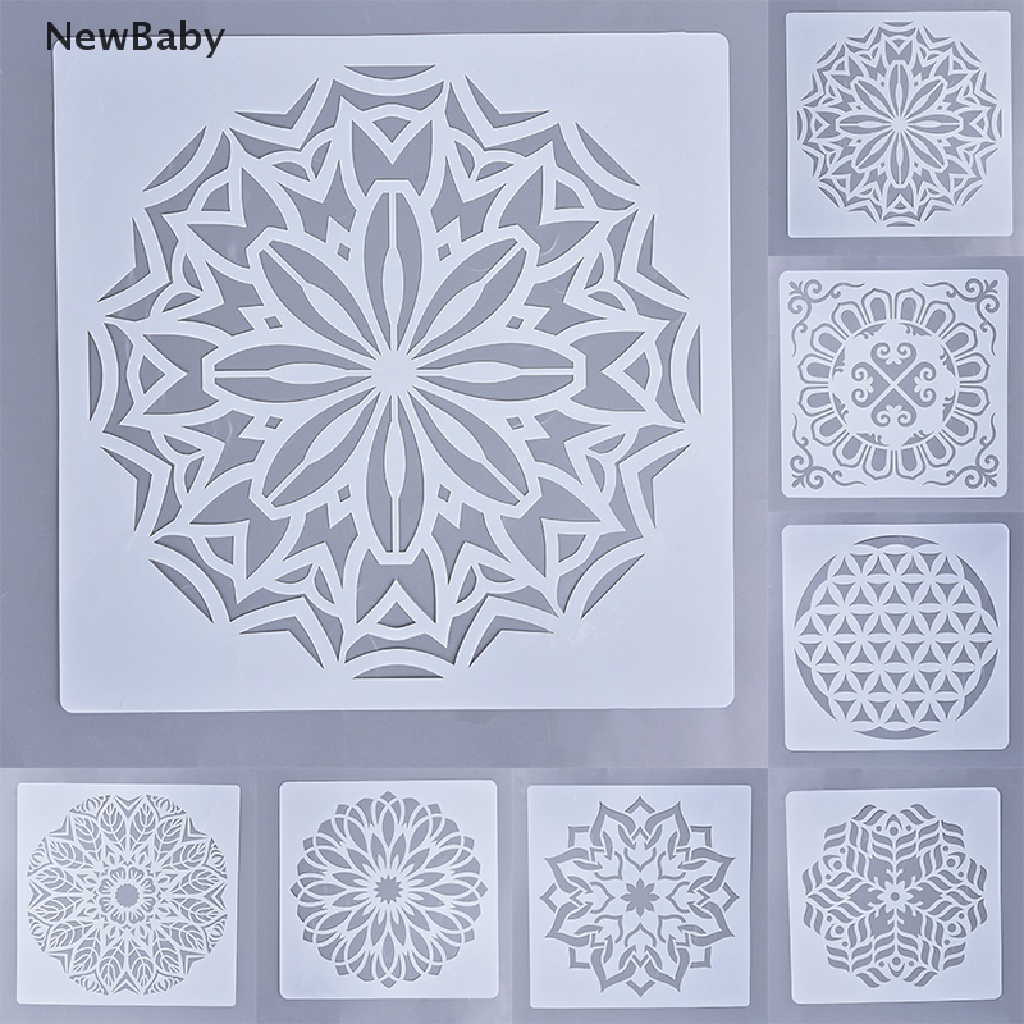 Cetakan Stensil Motif Mandala Ukuran 30x30cm Untuk Dekorasi Lantaidinding DIY