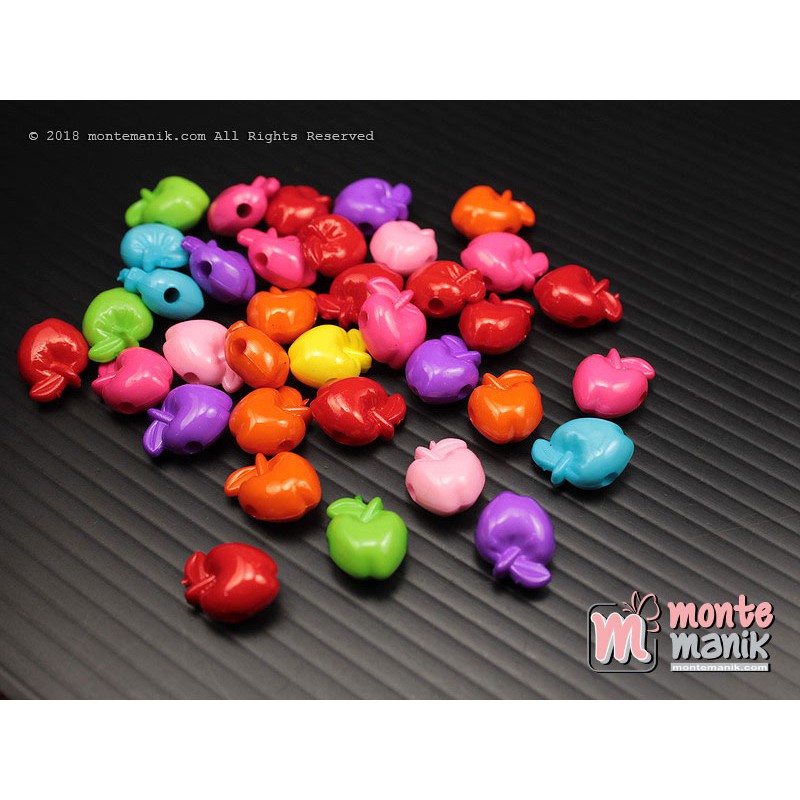 

20 Pcs Manik Plastik Apel 8 mm (MPA-0169) Montemanik Craft