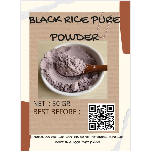 

BLACK RICE POWDER MURNI 50 GR