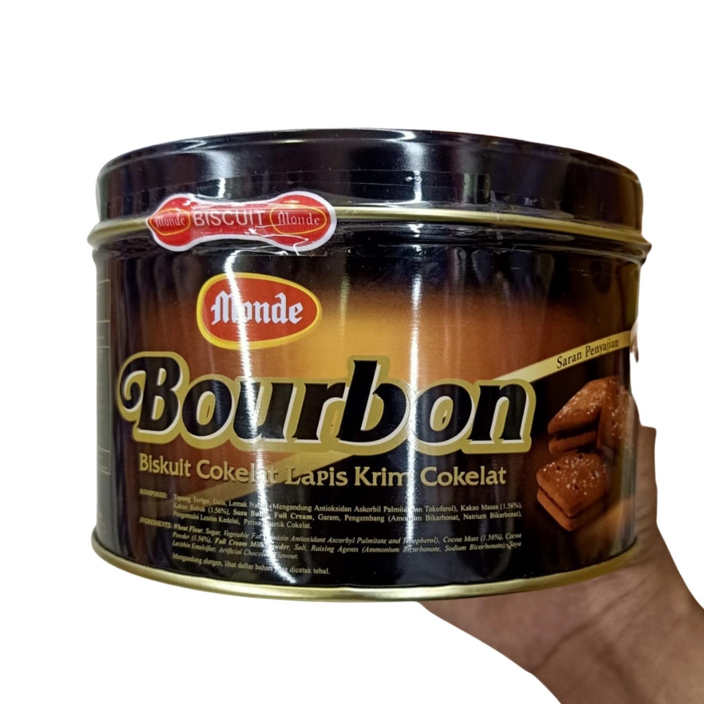 

Monde Bourbon Kaleng 500gr Biskuit Cokelat Lapis Krim Coklat