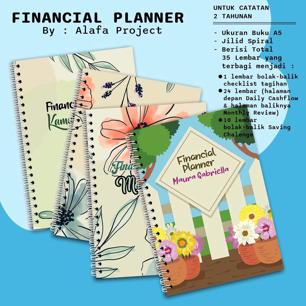 

AlafaProject Financial Planner Custom 1 Buku Untuk 2 Tahun / Catatan Keuangan Custom 005-008