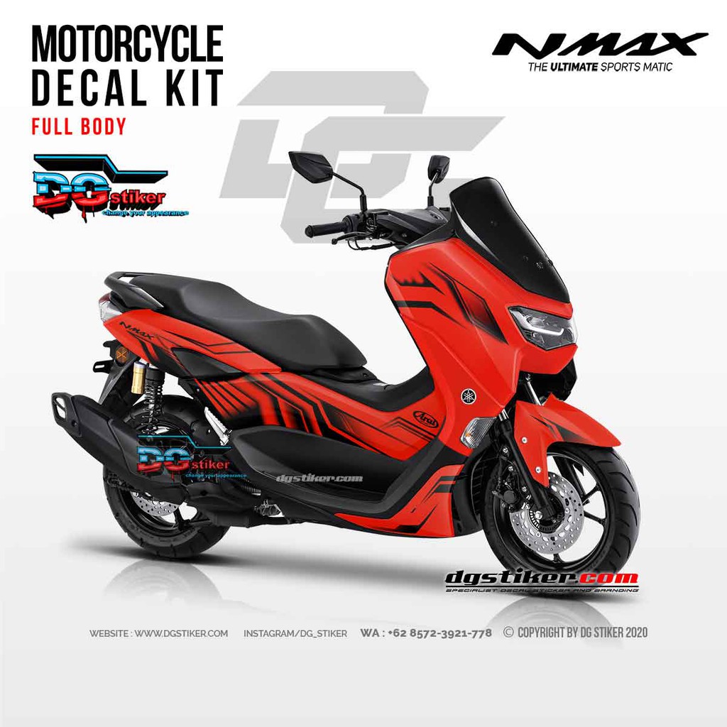 Decal Striping Nmax New Merah Brush
