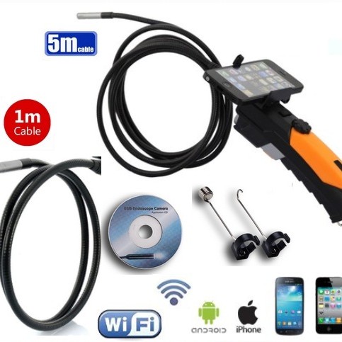 Video Borescope WP200HD Wifi / Borescope Wifi Inspection Camera WF 200HD with 1M Camera Probe