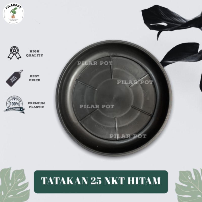 tatakan alas pot bunga nkt 25 hitam 21,5cm untuk pot 25cm - TATAKAN NKT HITAM 25