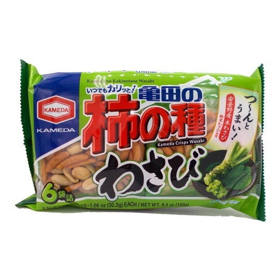 

Kameda Kaki no Tane Wasabi [30,3 gram x 6 Mini Pack] Snack Kraker 182g
