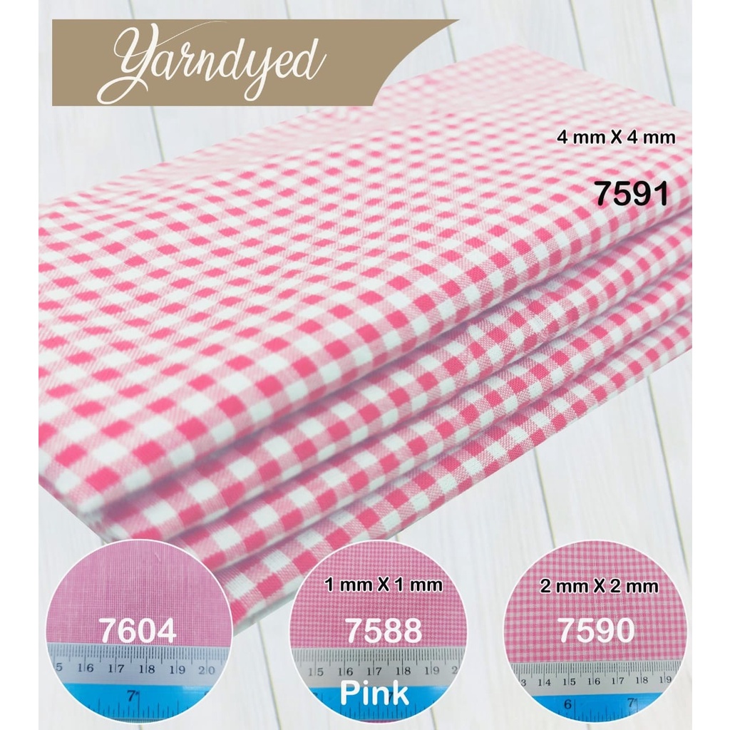 bahan multi kain katun gingham cotton tenun yarndyed salur kotak basic basik