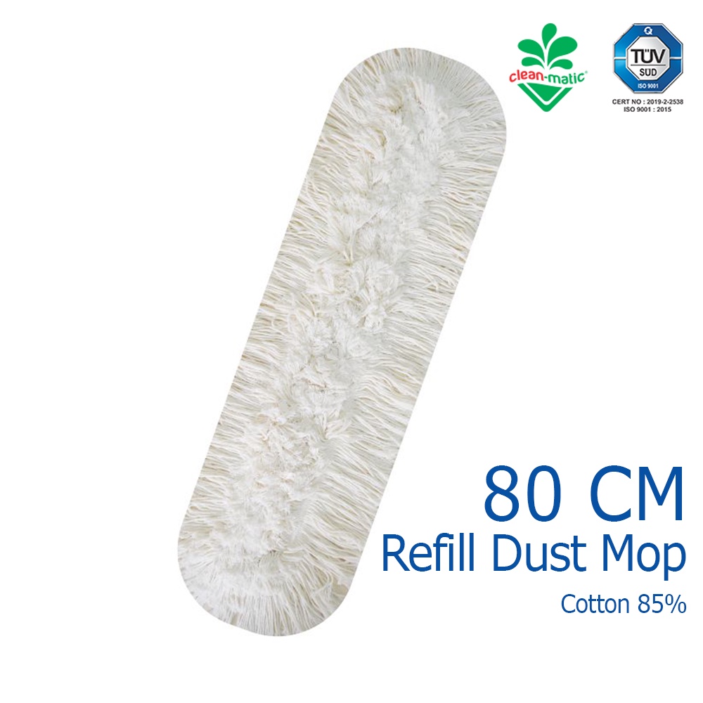 REFILL Pendorong Debu Dust Mop Cotton 80 cm Kain Pel Cotton Cleanmatic 211470