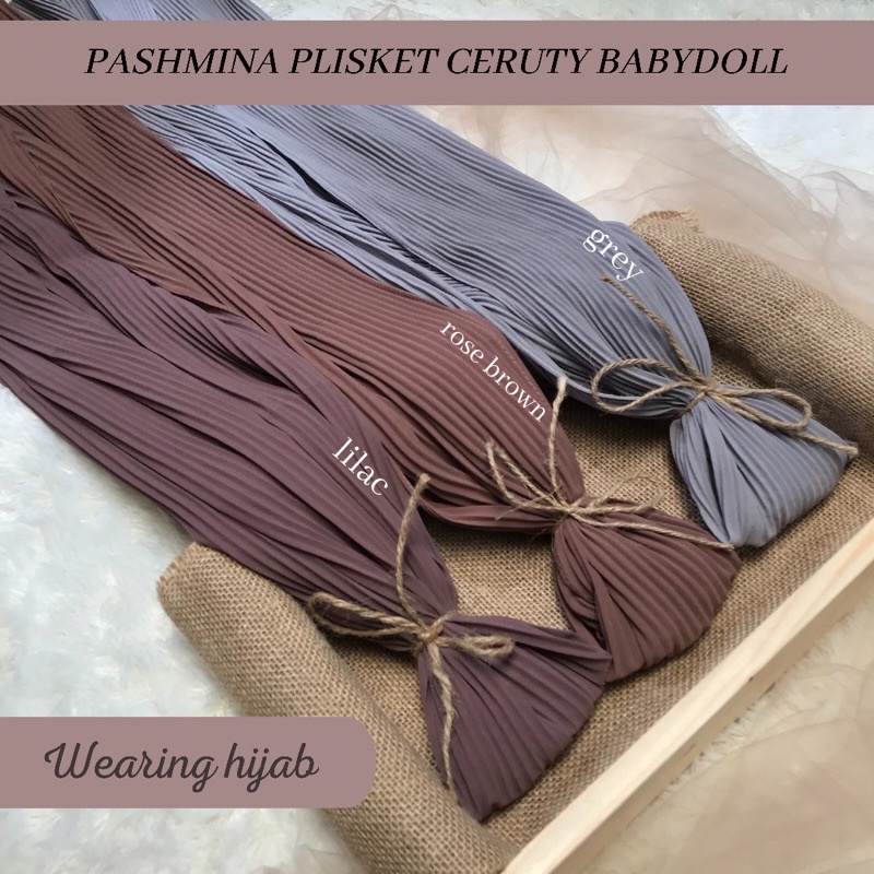 PASMINA PLISKET FULL PASHMINA CERUTY BABYDOLL PREMIUM / PLEATED SHAWL