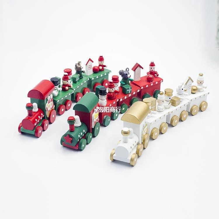 Kereta Kayu Kado Natal Miniatur Hiasan Kereta Train Christmas Dekorasi