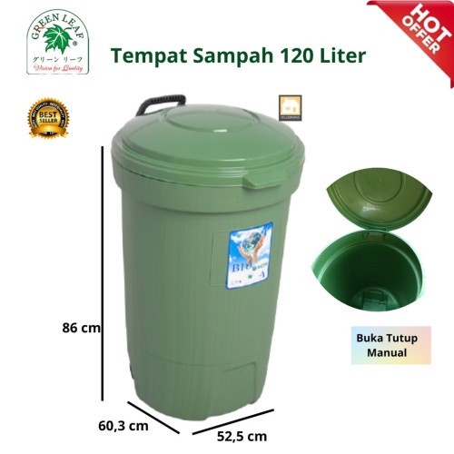 KOTAK SAMPAH BULAT 2120 BIO Dustbin - 120 L / Tempat Sampah TONG SAMPAH GREENLEAF