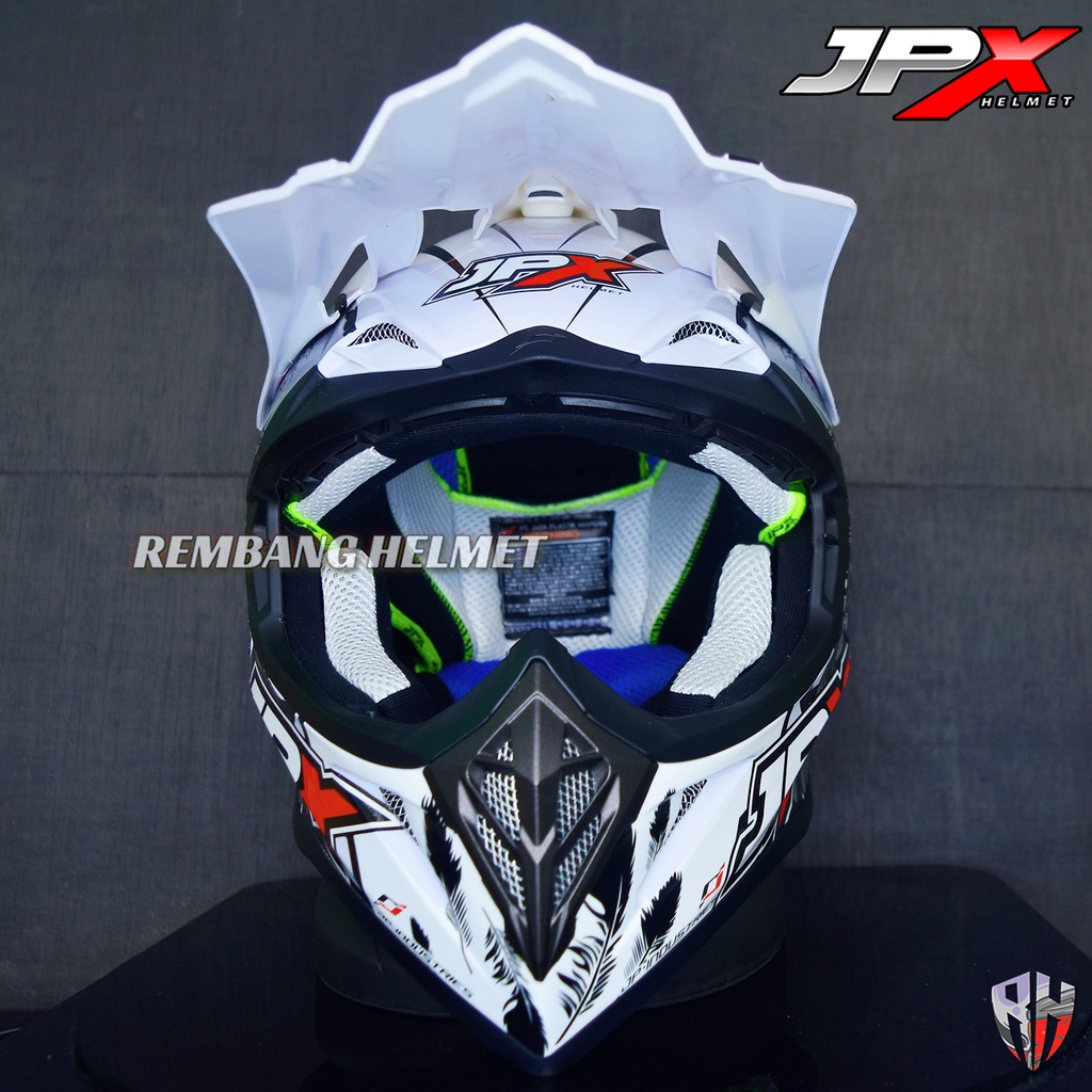 HELM JPX CROSS_FOX1 X13 - PEARL WHITE GLOSS PAKET GANTENG GOOGLE SNAIL HELM JPX KLX ORIGINAL HELMET MOTO TRAIL SUPERMOTO HELM FULL FACE MOTO CROSS TERBAIK TERMURAH-5