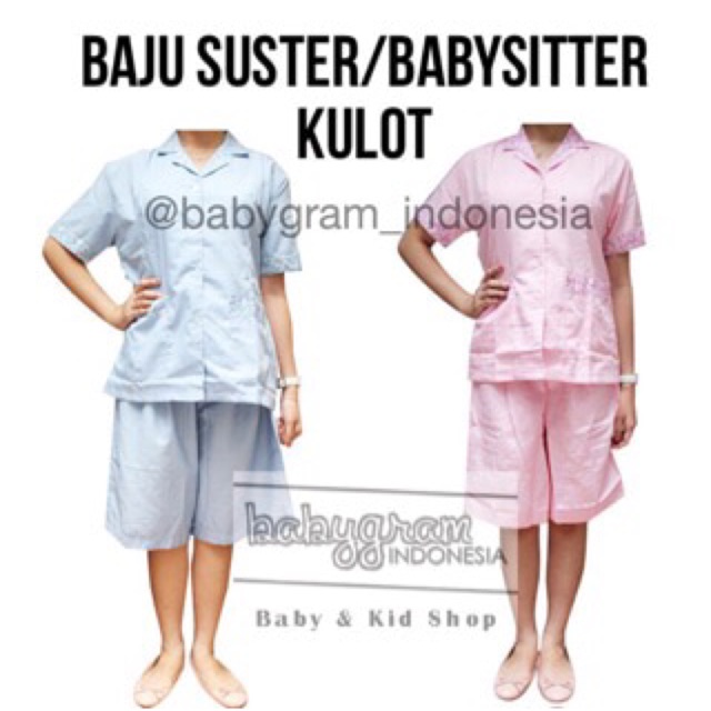 Baju Babysitter / Seragam Babysitter / Seragam Suster Celana Kulot