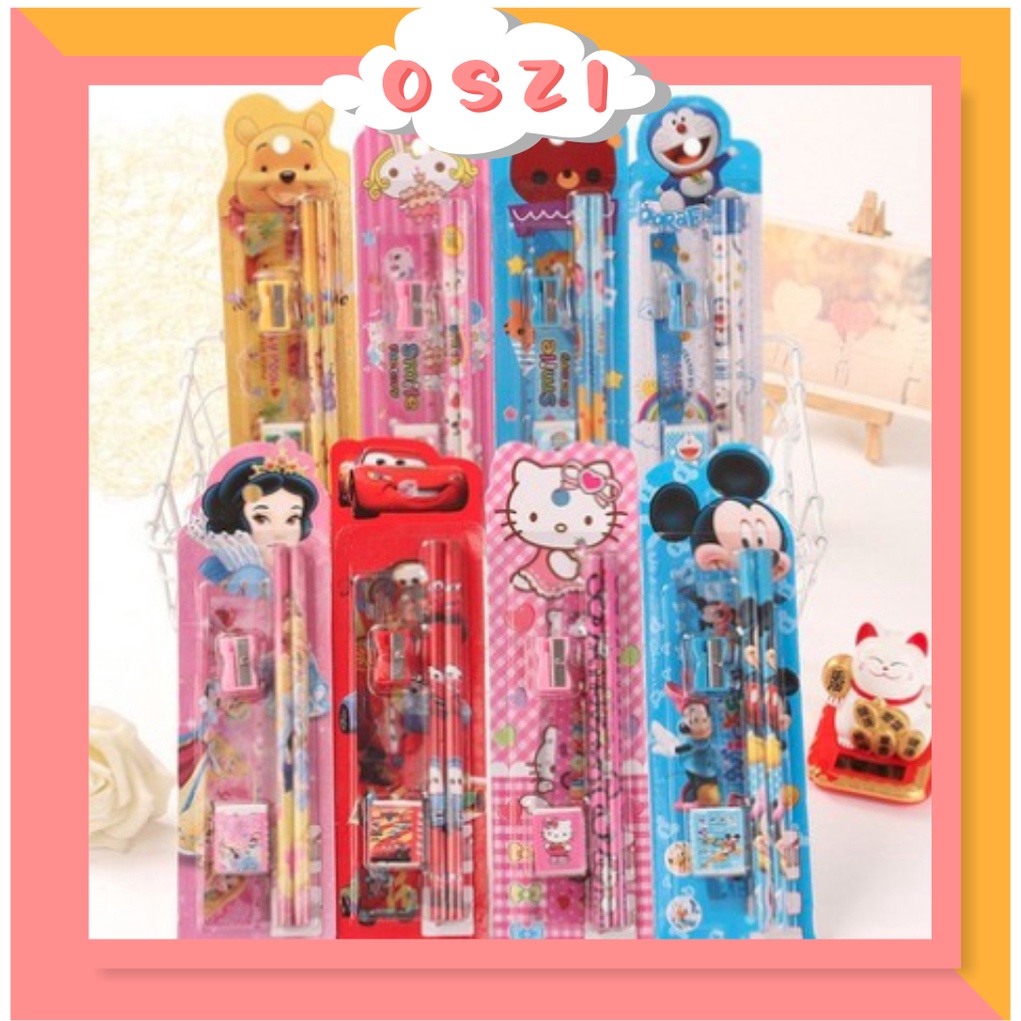 

OSZI SET ALAT TULIS SEKOLAH 5 in 1 KARAKTER LUCU / MINI STATIONERY S004