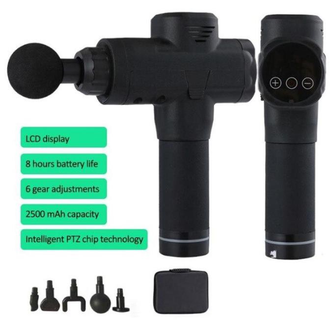 [[BISA COD]] Alat pijat elektrik Massage gun Vibra Pijat therapy Otot 5 Head