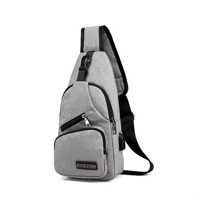 Retaily RY1148 Tas Selempang Pria Tas USB Tas Hp Sling Shoulder Bag Backpack Travel