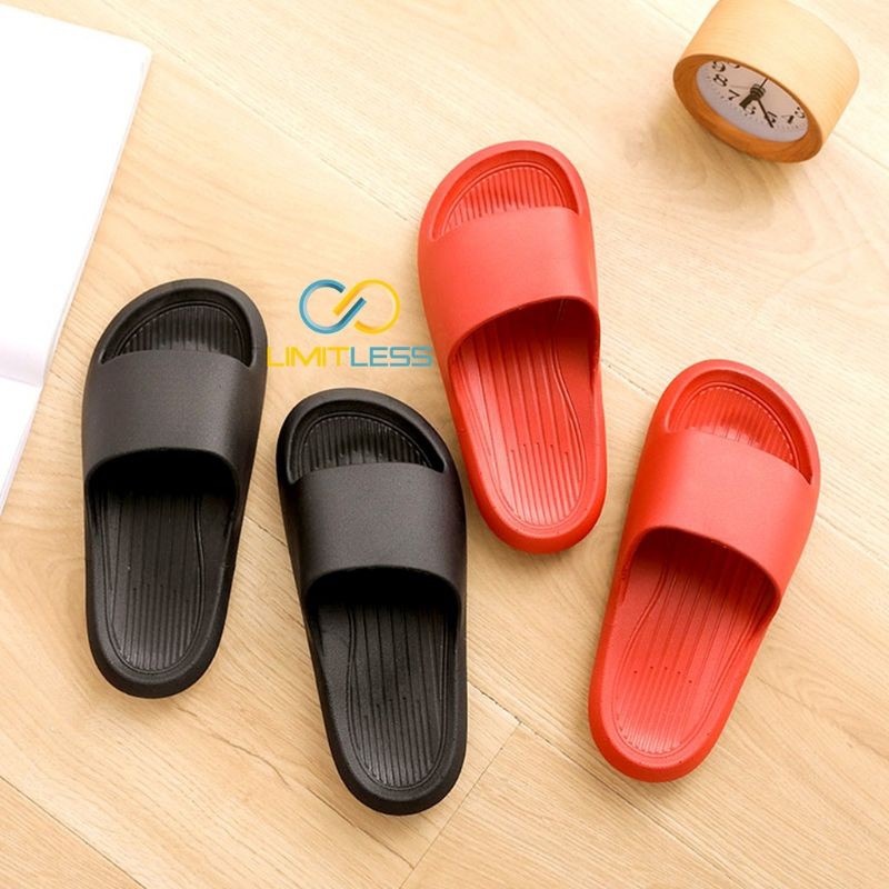 Sandal Pria Selop Karet Sendal Pria Slide Terbaru Sport Sendal Cowok Murah Hitam Polos Kekinian Sandal Slide Pria