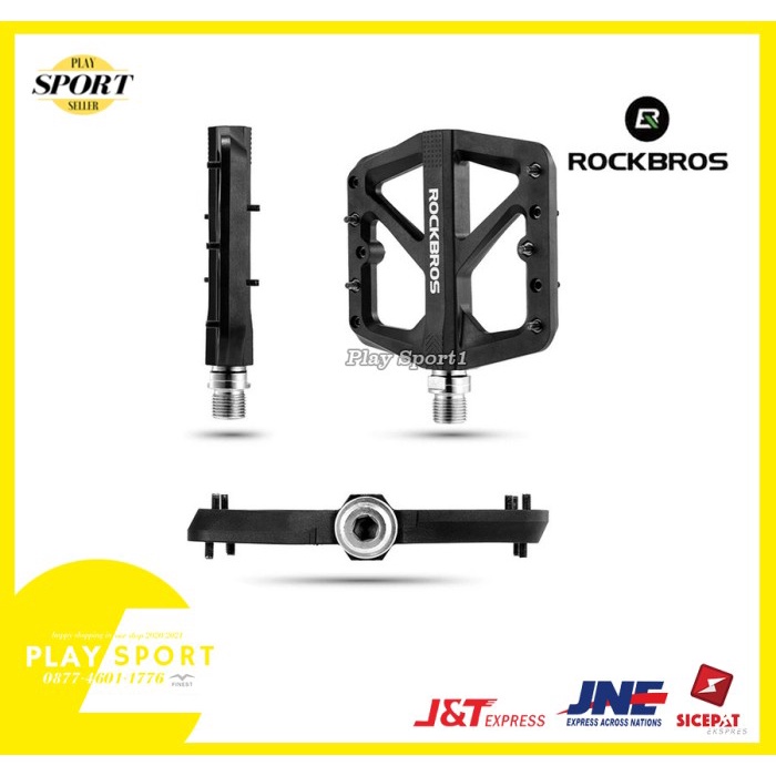 Pedal Sepeda ROCKBROS M906 MTB Mountain Bike Pedal Nylon Bicycle Pedal - Black