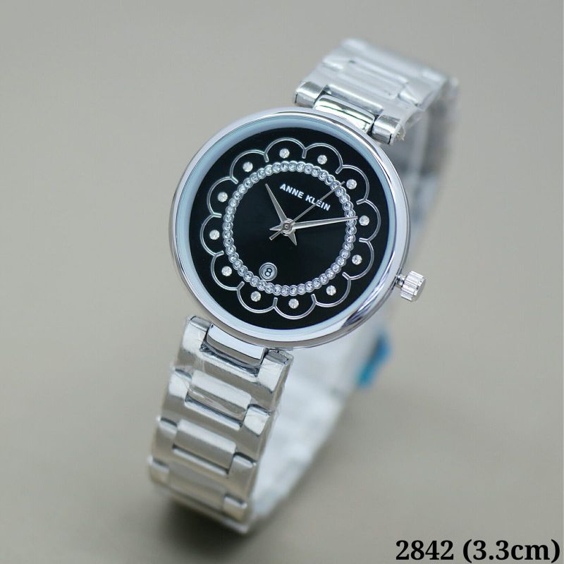 JAM TANGAN WANITA ANNE KLEIN RANTAI TANGGAL AKTIF DIAMETER 3,3CM