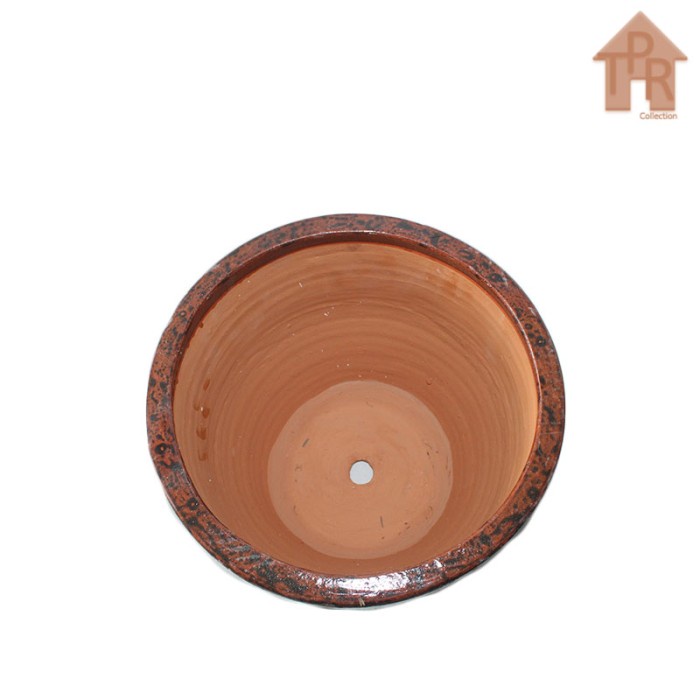 Set Pot Bunga Pot Tanah Liat Ukir Batik Borneo size No.3 - D30