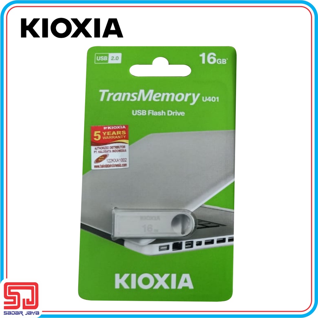 Kioxia U401 Metal Flashdisk 16gb USB 2.0 FlashDrive (Toshiba) Original Penyimpanan Data