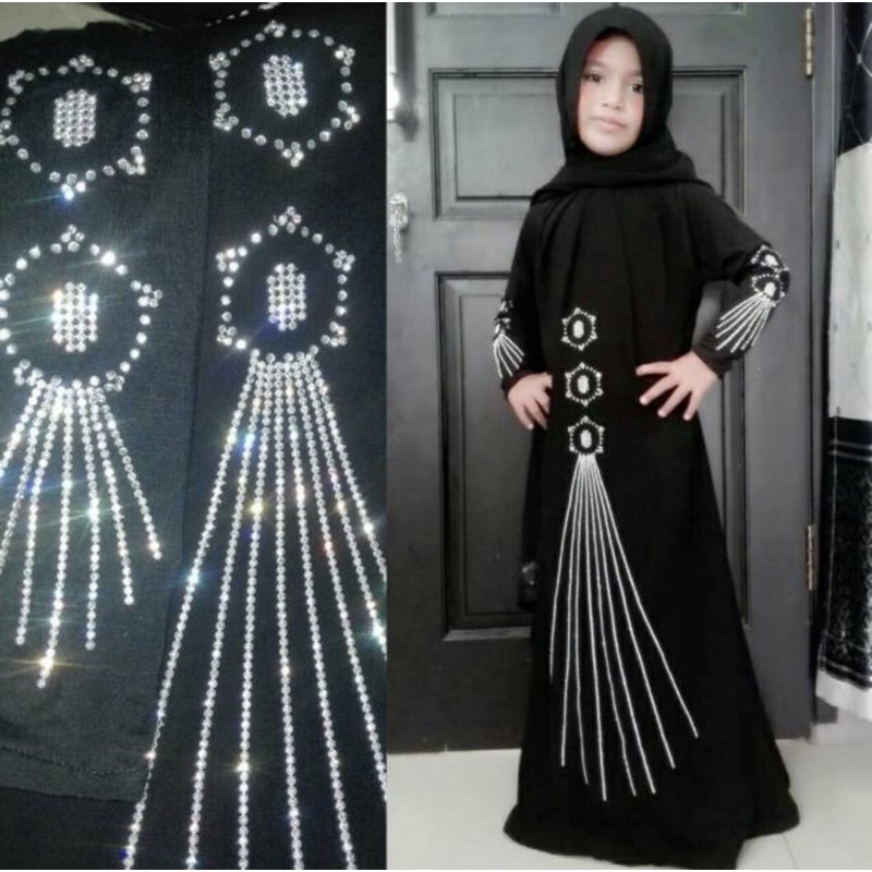 GAMIS ABAYA SYAR’I ANAK SINGAPORE SWAROVSKY CANTIK MURAH COD