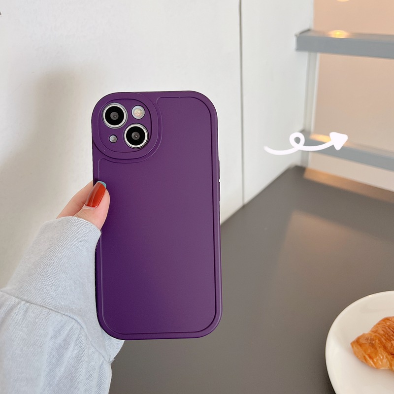 Casing hp Purple Silicone Case OPPO A3S A31 A53 A33 A9 A5 A57 F11 K3 K5 A52 A92 Reno 5 6 8 7Z XT VIVO Y11 Y12i Y15 Y17 Y20S Y12S Y20i V9 S1 V23E V23 V20 Pro Y19 Y93 Y91C Y91i Redmi 9T Note 9 10 Pro Girls Womens