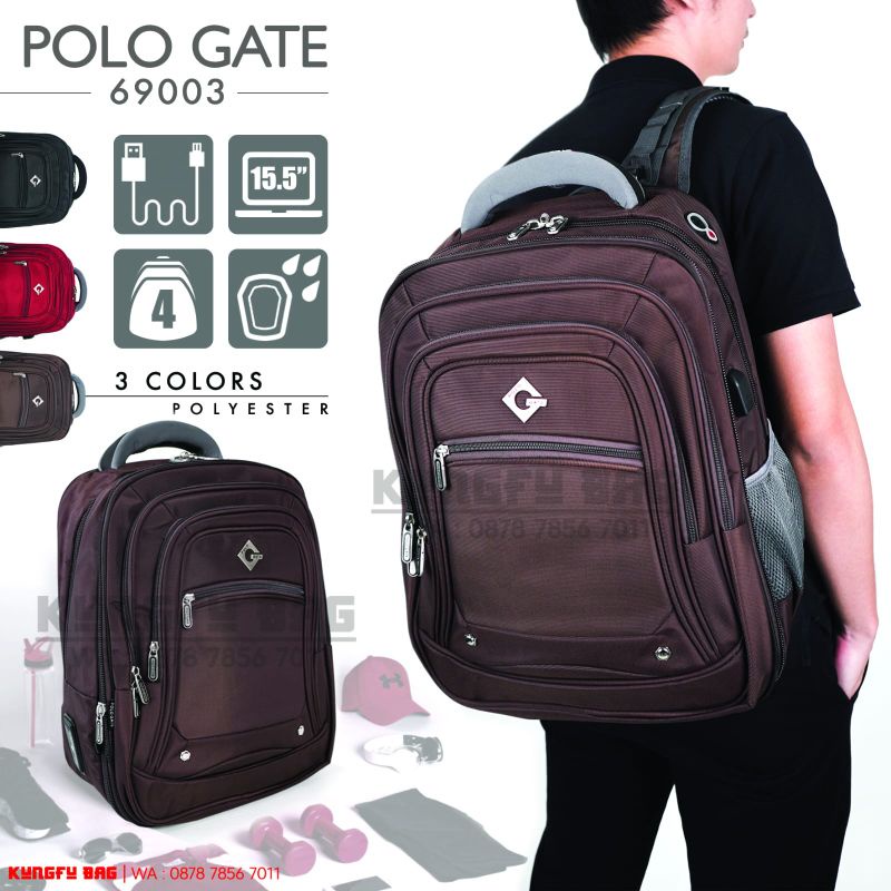 Best seller!! Tas ransel jumbo laptop backpack polo gate original, Bisa expand