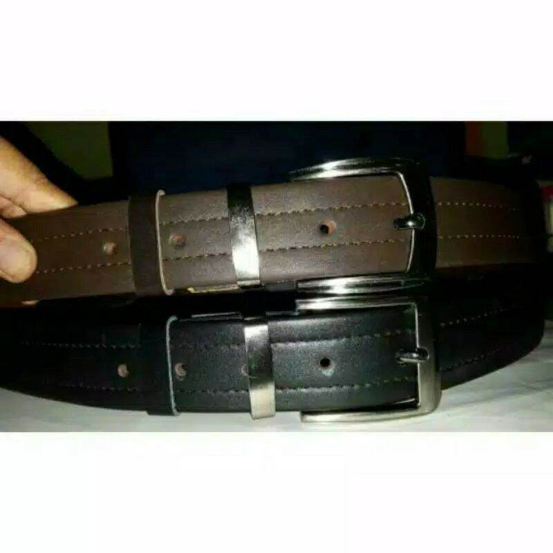 Ikat pinggang pria Gesper Belt resleting Sabuk kulit sapi asli panjang jumbo isim jimat MUrah 130 cm