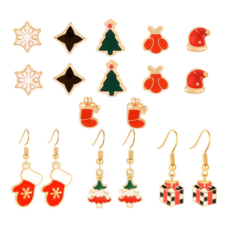 SIY  9 Pairs Women Christmas Earring Studs Christmas Gifts for Girls Holiday Jewelry