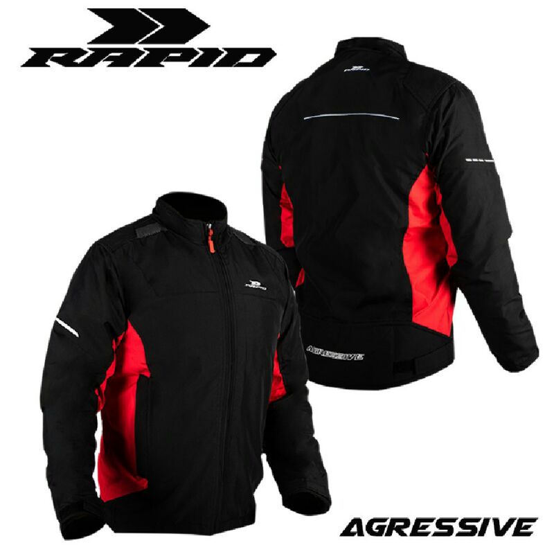 jaket motor pria anti angin RAPID AGRESSIVE reflektif printing, jaket parasit, jaket motor, jaket se
